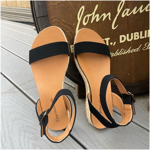 Boho Vegan Suede Buckle Ankle Strap Espadrille Sandal - Picture 13 of 16